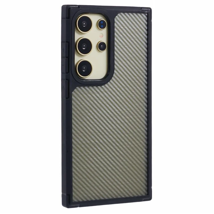 For Samsung Galaxy S24 Ultra Case Carbon Fiber Texture TPU+PC Anti-Drop Phone Cover