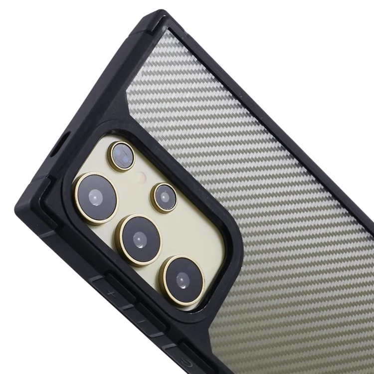 For Samsung Galaxy S24 Ultra Case Carbon Fiber Texture TPU+PC Anti-Drop Phone Cover