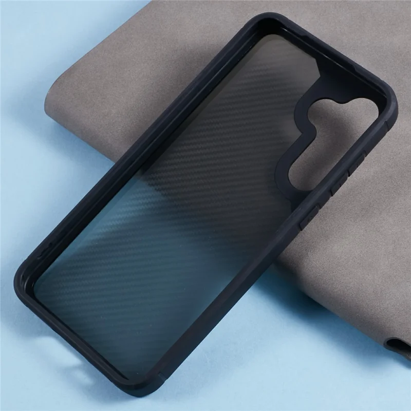 Voor Samsung Galaxy A55 5G hoesje met koolstofvezelstructuur TPU+PC anti-valtelefoonhoes