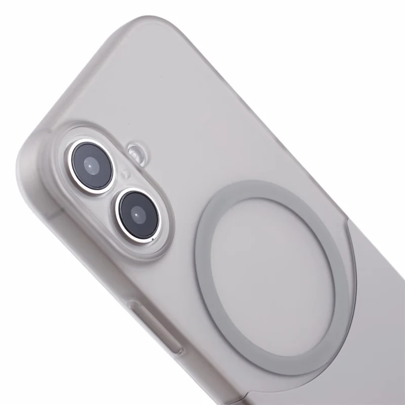 For iPhone 16 Plus Case Compatible with MagSafe Splicing Color Drop-Proof PC Phone Cover - Grey