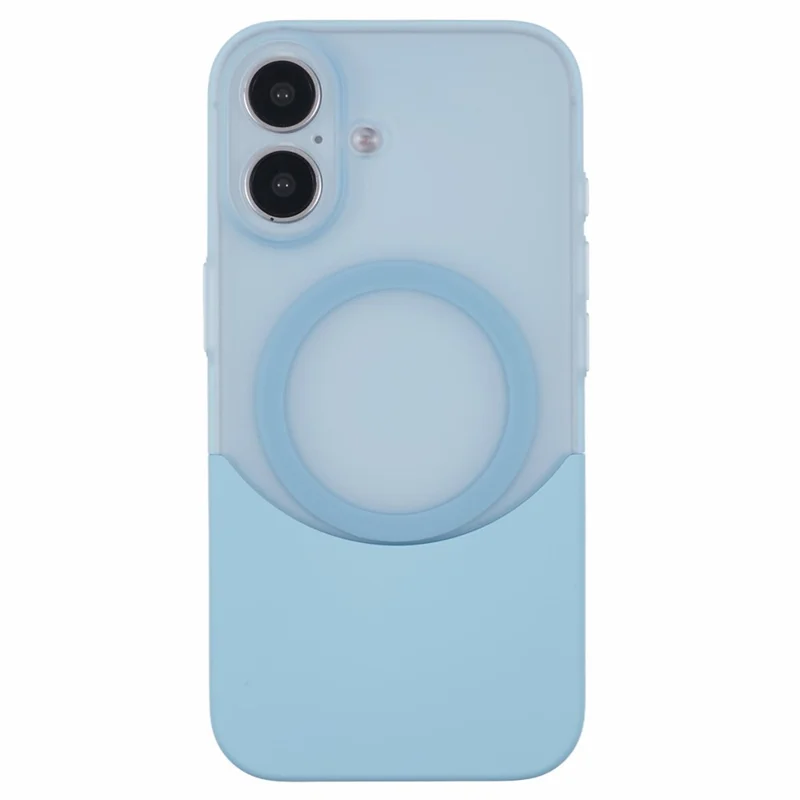 For iPhone 16 Plus Case Compatible with MagSafe Splicing Color Drop-Proof PC Phone Cover - Blue