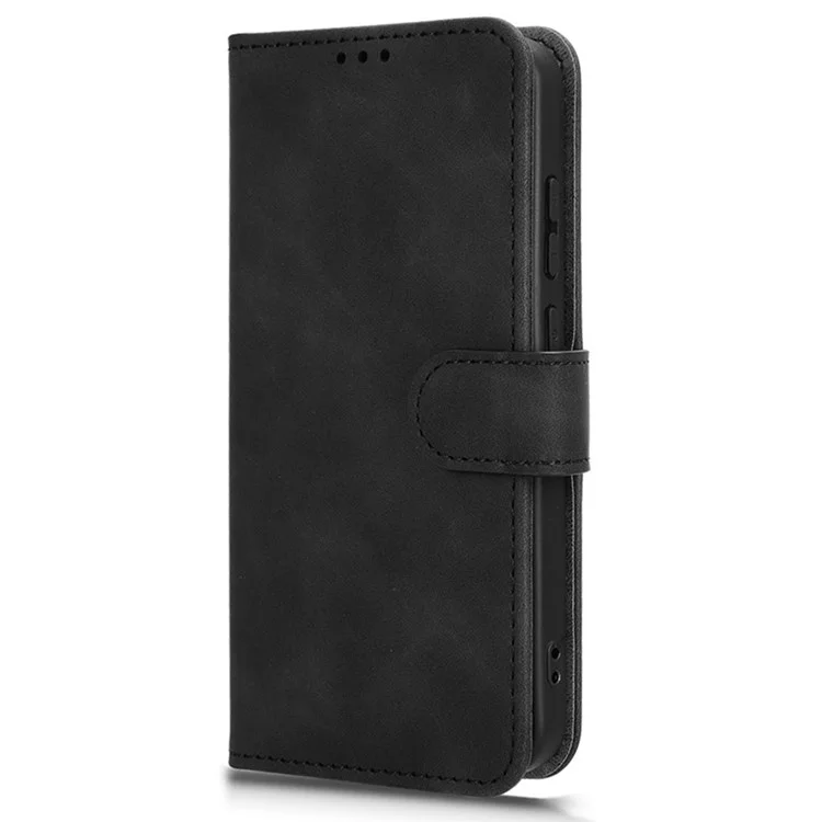 Capa de couro para vivo X200 5G, com sensação de pele, anti-queda e carteira com flip cover - Preto