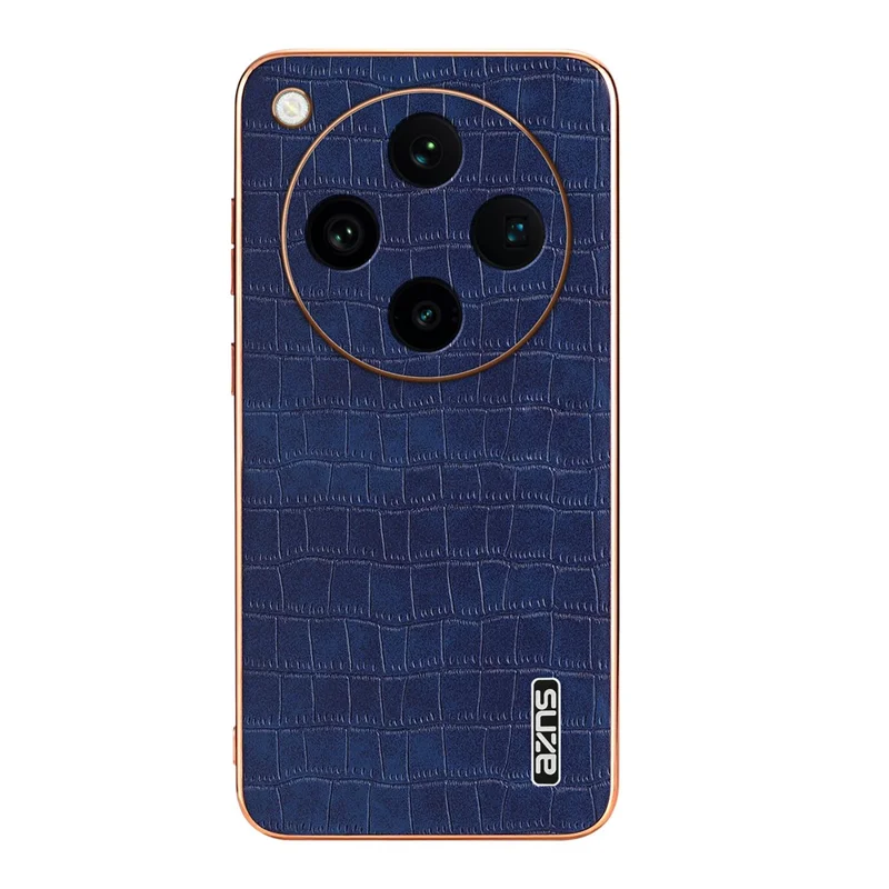 AZNS For Oppo Find X8 Pro 5G Case Electroplating Crocodile Texture PU+TPU Phone Cover - Blue