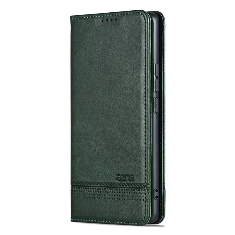 Capa para vivo X200 Pro 5G da AZNS, com textura de couro de vaca e couro sintético, modelo carteira - Verde