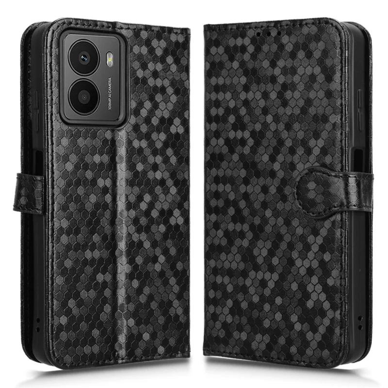 For HMD Fusion 5G Wallet Case Dot Pattern Imprint PU Leather Phone Cover - Black