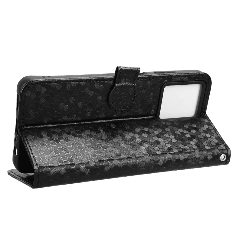 For HMD Fusion 5G Wallet Case Dot Pattern Imprint PU Leather Phone Cover - Black