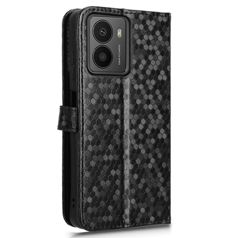 For HMD Fusion 5G Wallet Case Dot Pattern Imprint PU Leather Phone Cover - Black