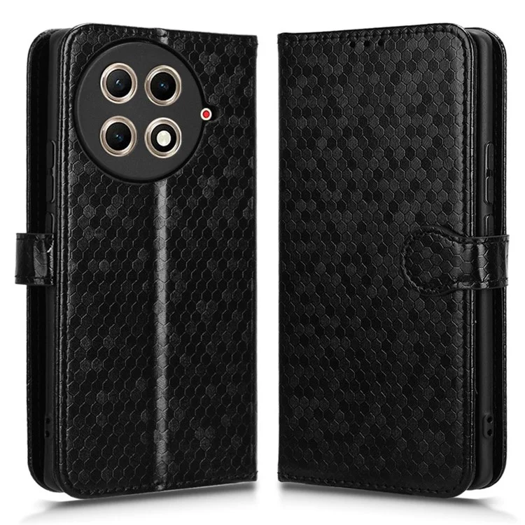 Für TECNO Camon 30S 4G / 30S Pro 4G Wallet Case Dot Pattern Prägung PU Leder Handyhülle - Schwarz