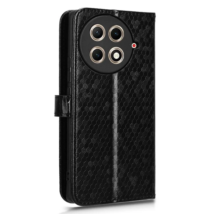 Für TECNO Camon 30S 4G / 30S Pro 4G Wallet Case Dot Pattern Prägung PU Leder Handyhülle - Schwarz