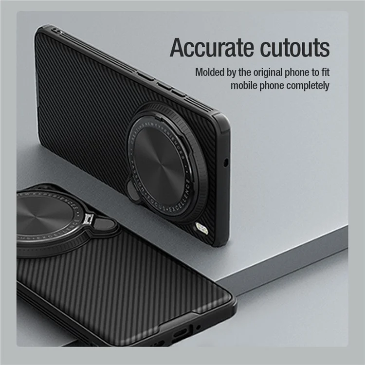 NILLKIN Camshield Prop Magnetic Series for vivo X200 Pro 5G Case Compatible with MagSafe PC+TPU Phone Cover with Camera Cover - Black