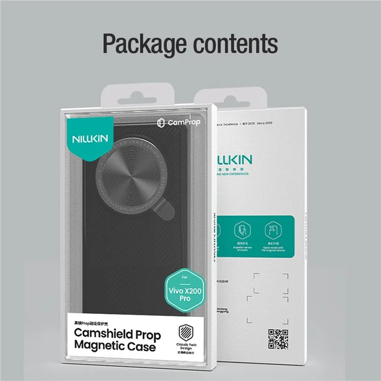 NILLKIN Camshield Prop Magnetic Series for vivo X200 Pro 5G Case Compatible with MagSafe PC+TPU Phone Cover with Camera Cover - Black