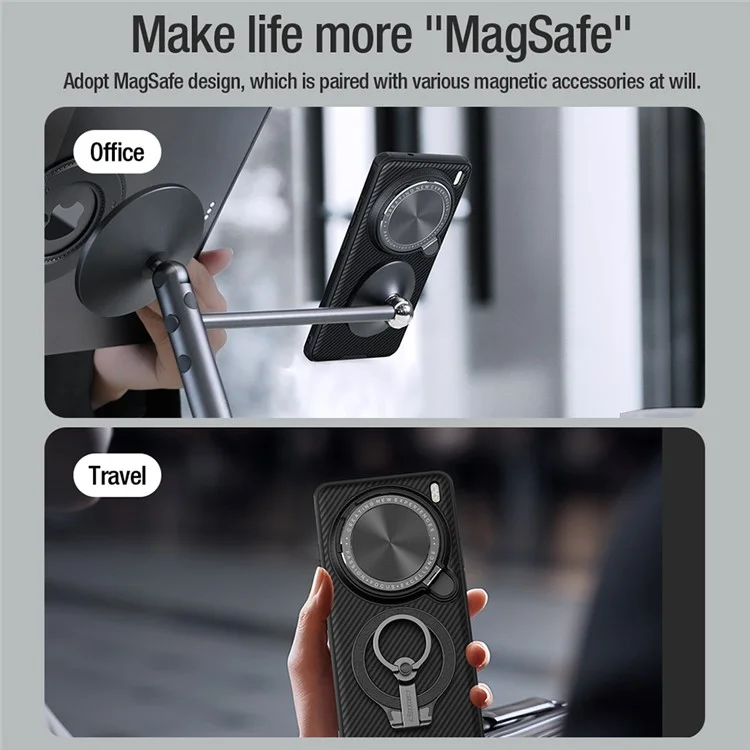 NILLKIN Camshield Prop Magnetic Series for vivo X200 Pro 5G Case Compatible with MagSafe PC+TPU Phone Cover with Camera Cover - Black