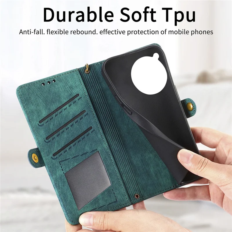 Étui portefeuille en cuir PU avec support pour OnePlus Ace 3 Pro 5G, motif géométrique imprimé - Rose