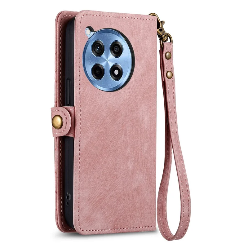 Étui portefeuille en cuir PU avec support pour OnePlus Ace 3 Pro 5G, motif géométrique imprimé - Rose