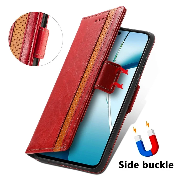 ЧЕХОЛ CASENEO 002 Series для OnePlus Ace 3 Pro 5G, стоячий кошелек, сплетение из искусственной кожи - черный