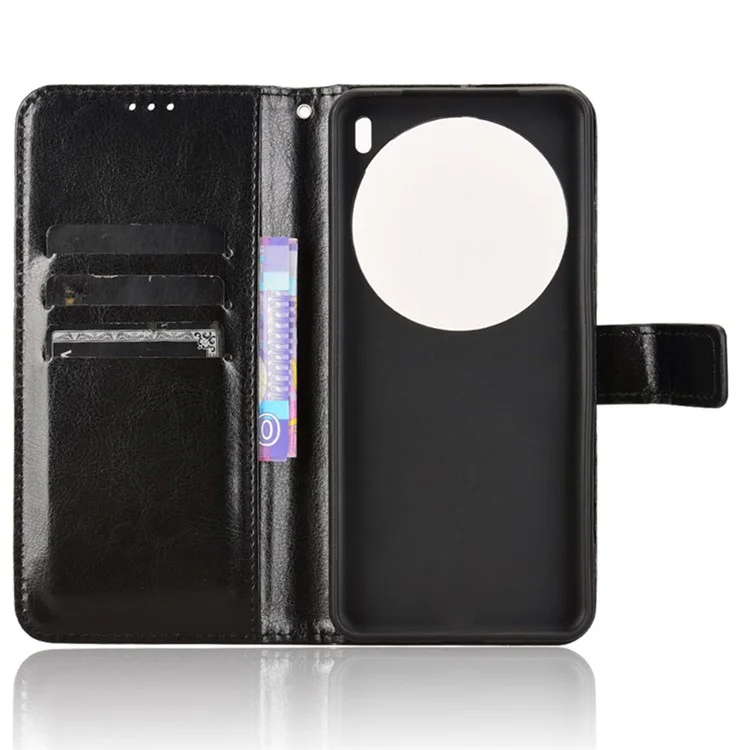 Capa para vivo X200 Pro 5G, textura de cavalo louco, cobertura de carteira de couro PU - Preto