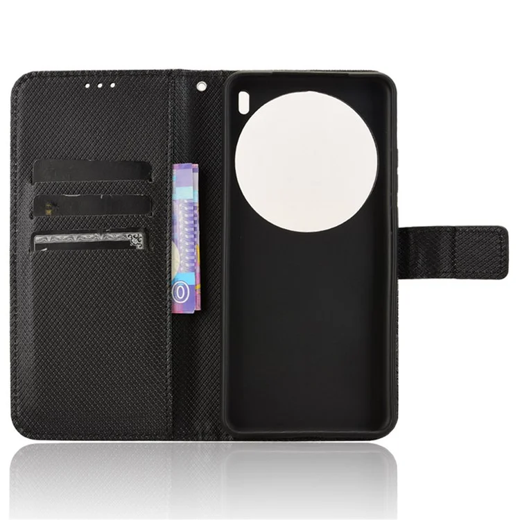 Capa para vivo X200 Pro 5G de couro PU com textura de diamante - Preta