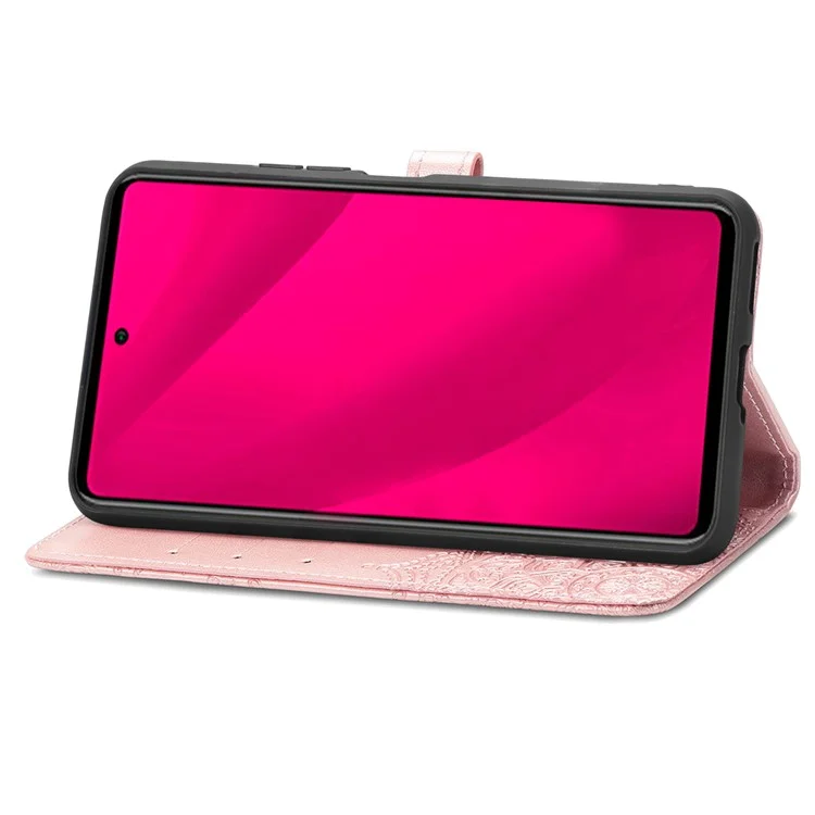 Für vivo Y37 Pro 5G Wallet Case Mandala Blume Leder Handyhülle Ständer Sicht - Roségold