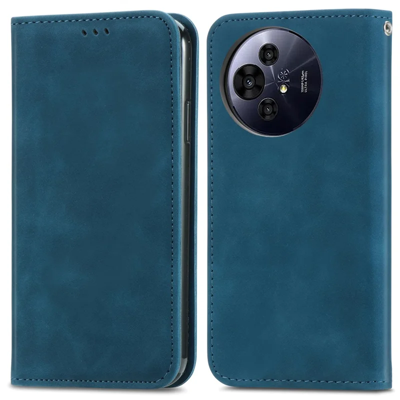 For TCL 50 Pro NxtPaper 5G Case Skin Touch Feeling Leather Card Holder Phone Cover Magnetic Absorption - Dark Blue