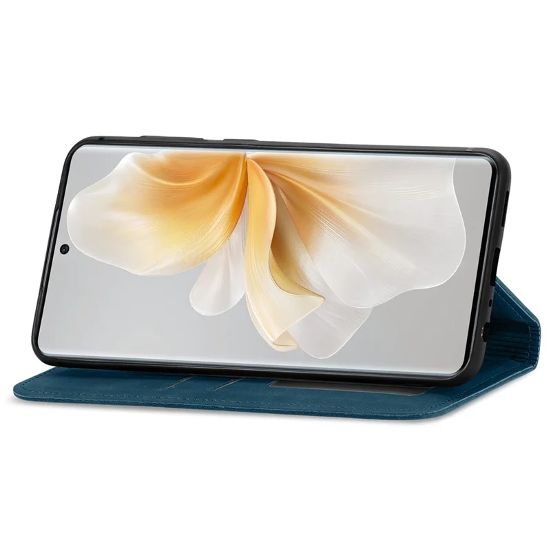 For TCL 50 Pro NxtPaper 5G Case Skin Touch Feeling Leather Card Holder Phone Cover Magnetic Absorption - Dark Blue