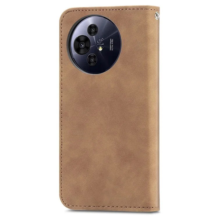 For TCL 50 Pro NxtPaper 5G Case Skin Touch Feeling Leather Card Holder Phone Cover Magnetic Absorption - Brown