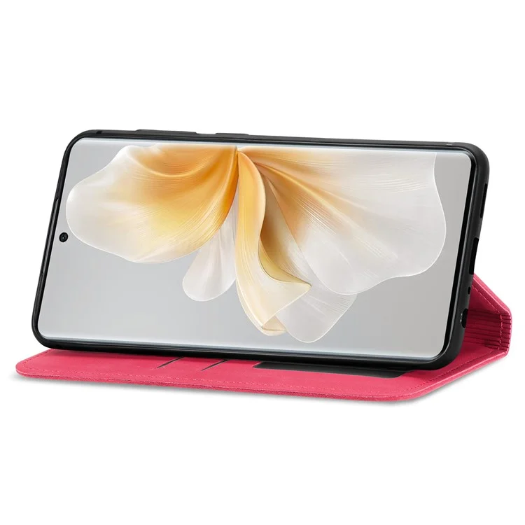 For TCL 50 Pro NxtPaper 5G Case Skin Touch Feeling Leather Card Holder Phone Cover Magnetic Absorption - Red