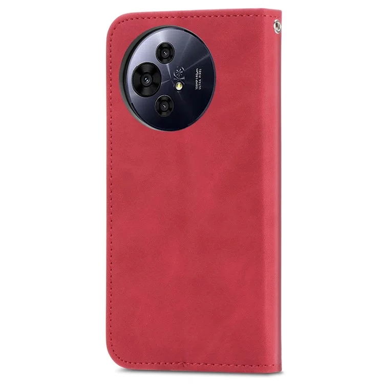 For TCL 50 Pro NxtPaper 5G Case Skin Touch Feeling Leather Card Holder Phone Cover Magnetic Absorption - Red