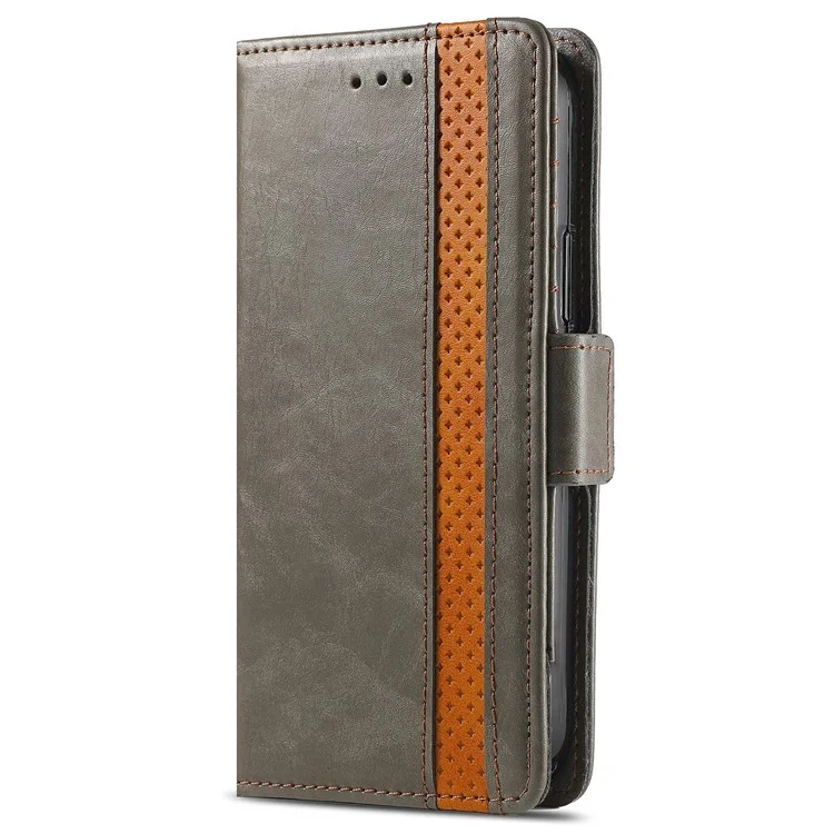 For TCL 50 Pro Nxtpaper 5G Phone Cases CASENEO PU Leather Cover Stand with RFID Blocking Wallet - Grey