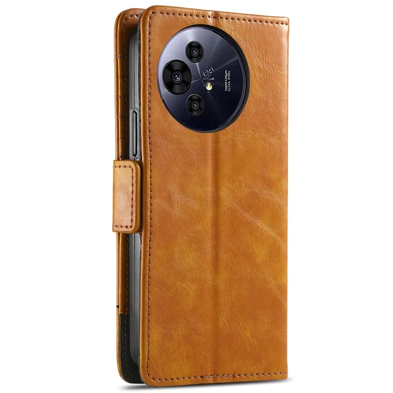 For TCL 50 Pro NxtPaper 5G Phone Cases CASENEO PU Leather Cover Stand with RFID Blocking Wallet - Light Brown