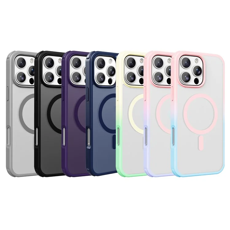 Étui magnétique compatible avec MagSafe pour iPhone 16 Pro, en TPU + PC - Violet