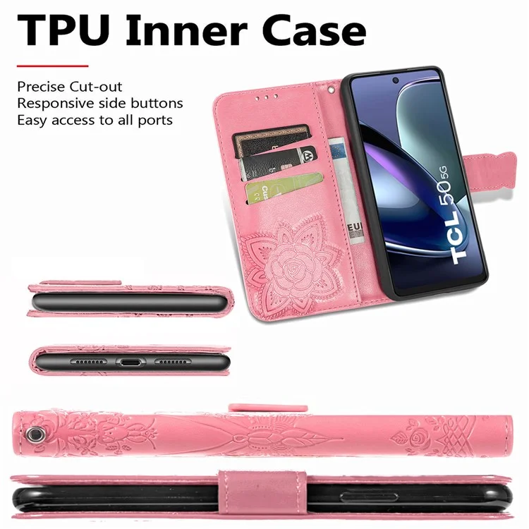 For TCL 50 5G Case PU Leather Wallet Phone Cover Butterfly Pattern - Pink

Custodia per TCL 50 5G in pelle PU con copertura per telefono a motivo farfalla - Rosa
