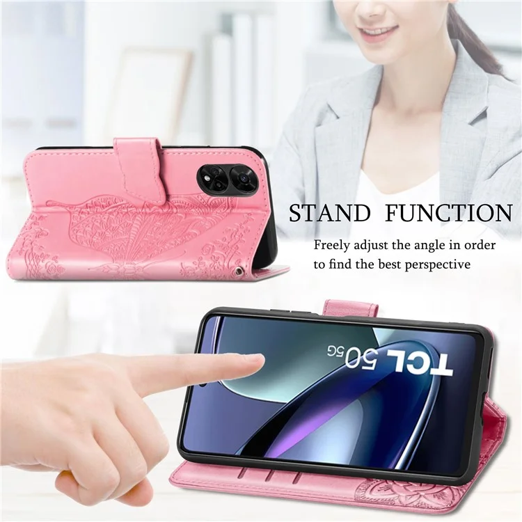 For TCL 50 5G Case PU Leather Wallet Phone Cover Butterfly Pattern - Pink

Custodia per TCL 50 5G in pelle PU con copertura per telefono a motivo farfalla - Rosa