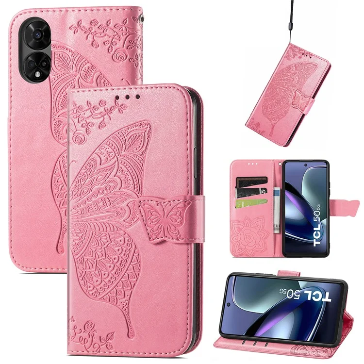For TCL 50 5G Case PU Leather Wallet Phone Cover Butterfly Pattern - Pink

Custodia per TCL 50 5G in pelle PU con copertura per telefono a motivo farfalla - Rosa