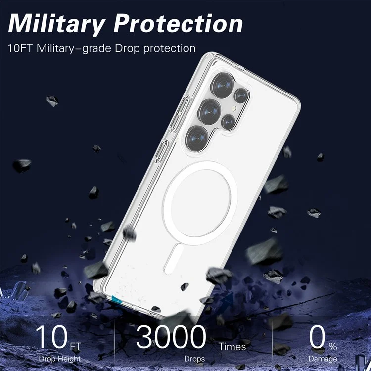For Samsung Galaxy S25 Ultra Case Compatible with MagSafe TPU+PC Clear Phone Back Cover