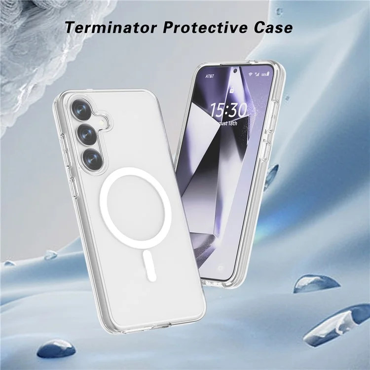 Чехол для Samsung Galaxy S25+ Clear Case совместимый с MagSafe TPU+PC задняя крышка телефона