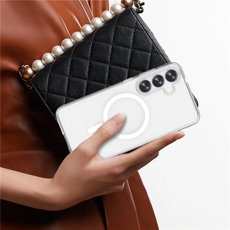 Чехол для Samsung Galaxy S25+ Clear Case совместимый с MagSafe TPU+PC задняя крышка телефона