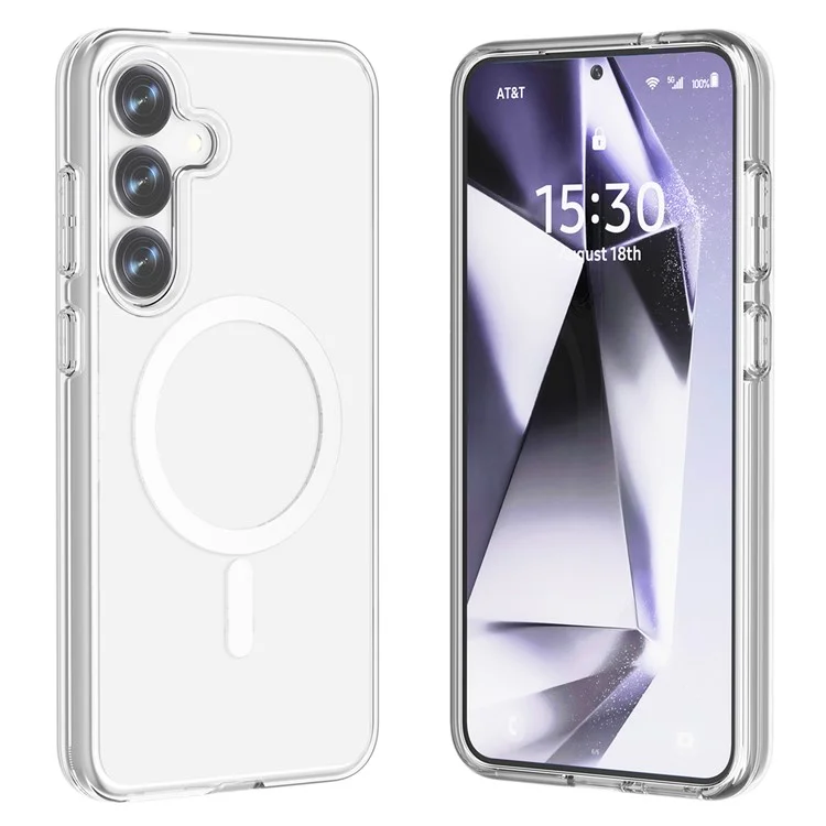 Чехол для Samsung Galaxy S25+ Clear Case совместимый с MagSafe TPU+PC задняя крышка телефона