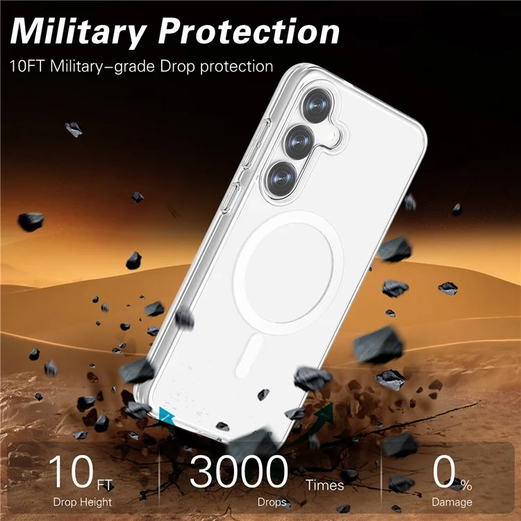 Чехол для Samsung Galaxy S25+ Clear Case совместимый с MagSafe TPU+PC задняя крышка телефона