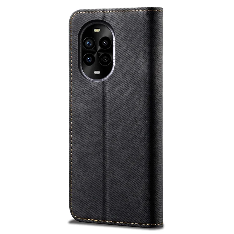 Custodia per Huawei nova 13 Pro in tessuto jeans con texture antiscivolo e supporto - Nero