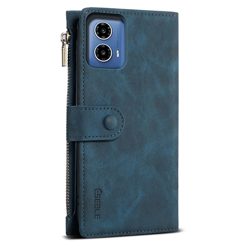 ESEBLE Star Series For Motorola Moto G35 5G Case Zipper Wallet Leather Stand Phone Cover - Blue