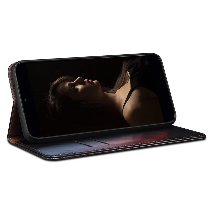 Til Honor Magic7 Pro 5G Etui med Vokset Crazy Horse-struktur af PU-læder med TPU-skærm - Sort