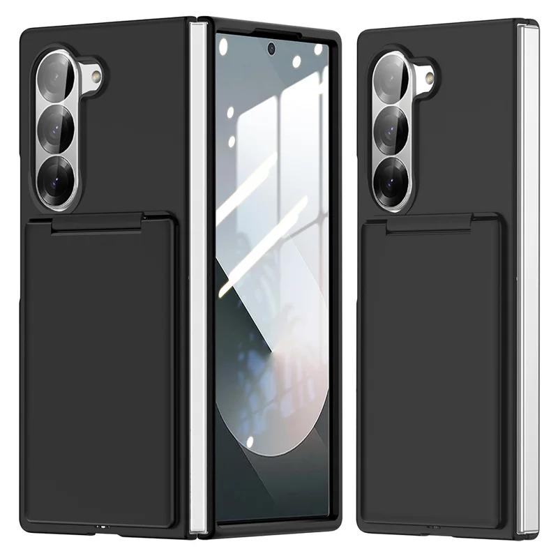 For Samsung Galaxy Z Fold5 5G Case Card Holder Kickstand Hard PC Back Cover - Black