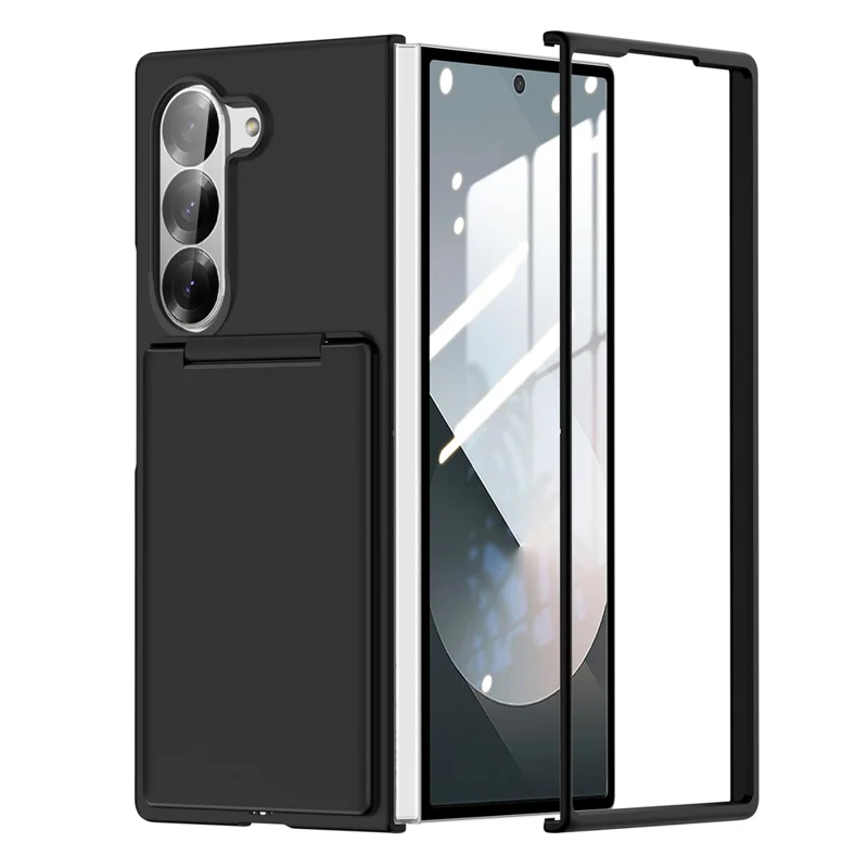 For Samsung Galaxy Z Fold5 5G Case Card Holder Kickstand Hard PC Back Cover - Black
