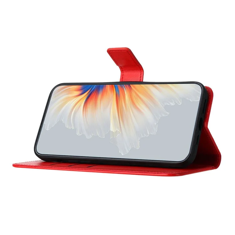 For Xiaomi 14T Leather Case with Card Slots Mandala Pattern Phone Cover Stand - Red