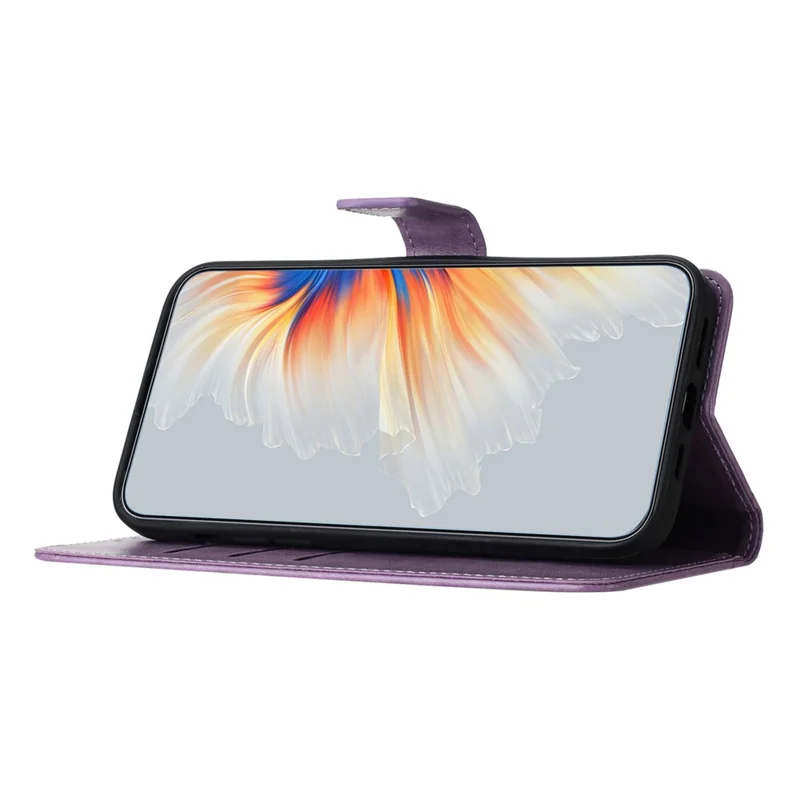 For Xiaomi 14T Leather Case with Card Slots Mandala Pattern Phone Cover Stand - Purple