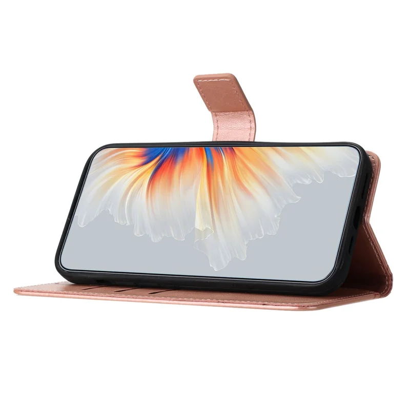 For Xiaomi 14T Pro Leather Case with Card Slots Mandala Pattern Phone Cover Stand - Rose Gold