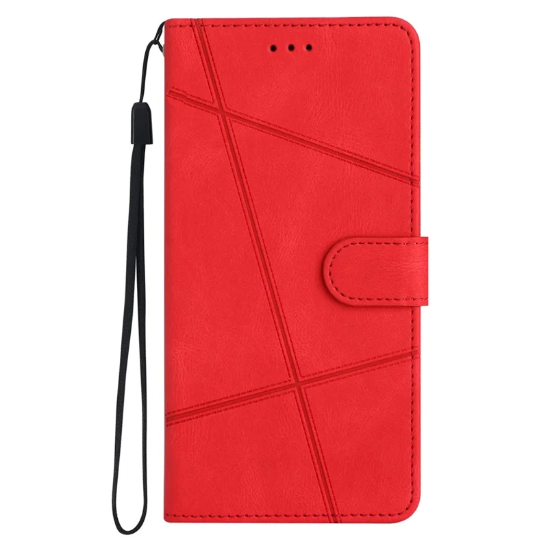 For Motorola Moto G55 5G Case Crazy Horse Texture PU Leather Wallet Stand Phone Cover - Red