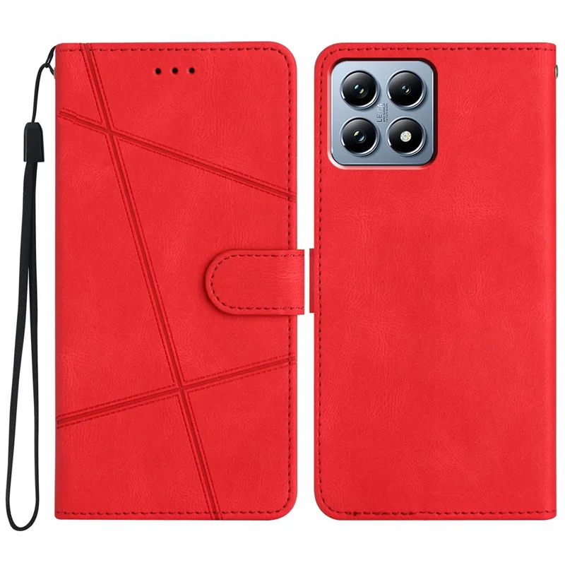 For Xiaomi 14T Pro Case Crazy Horse Texture PU Leather Wallet Stand Phone Cover - Red