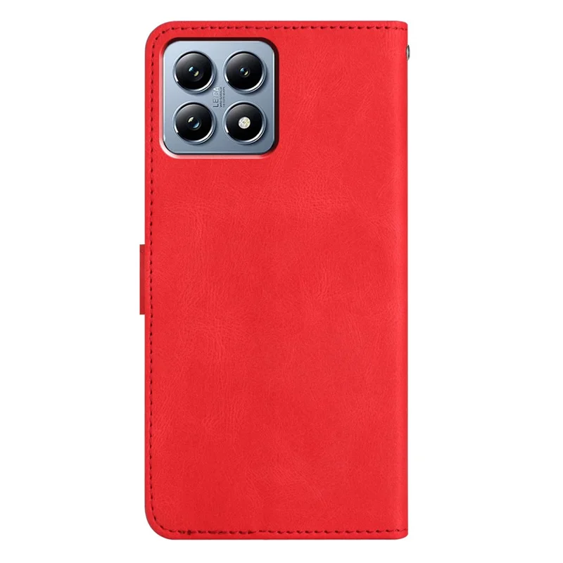 For Xiaomi 14T Pro Case Crazy Horse Texture PU Leather Wallet Stand Phone Cover - Red