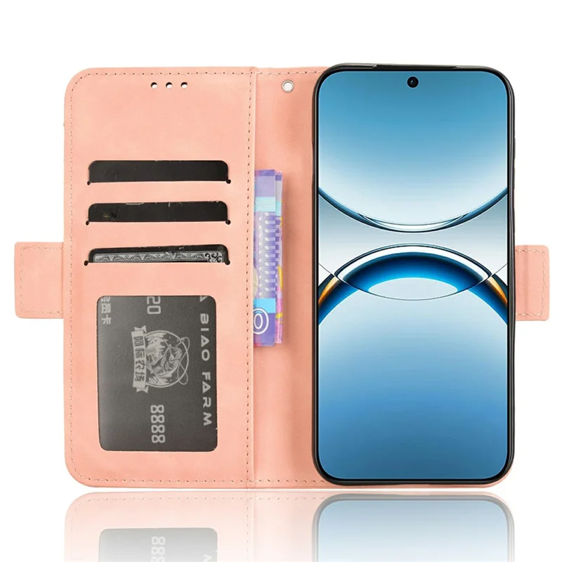For Oppo Find X8 5G Leather Case Phone Wallet Cover with Multiple Card Slots - Pink